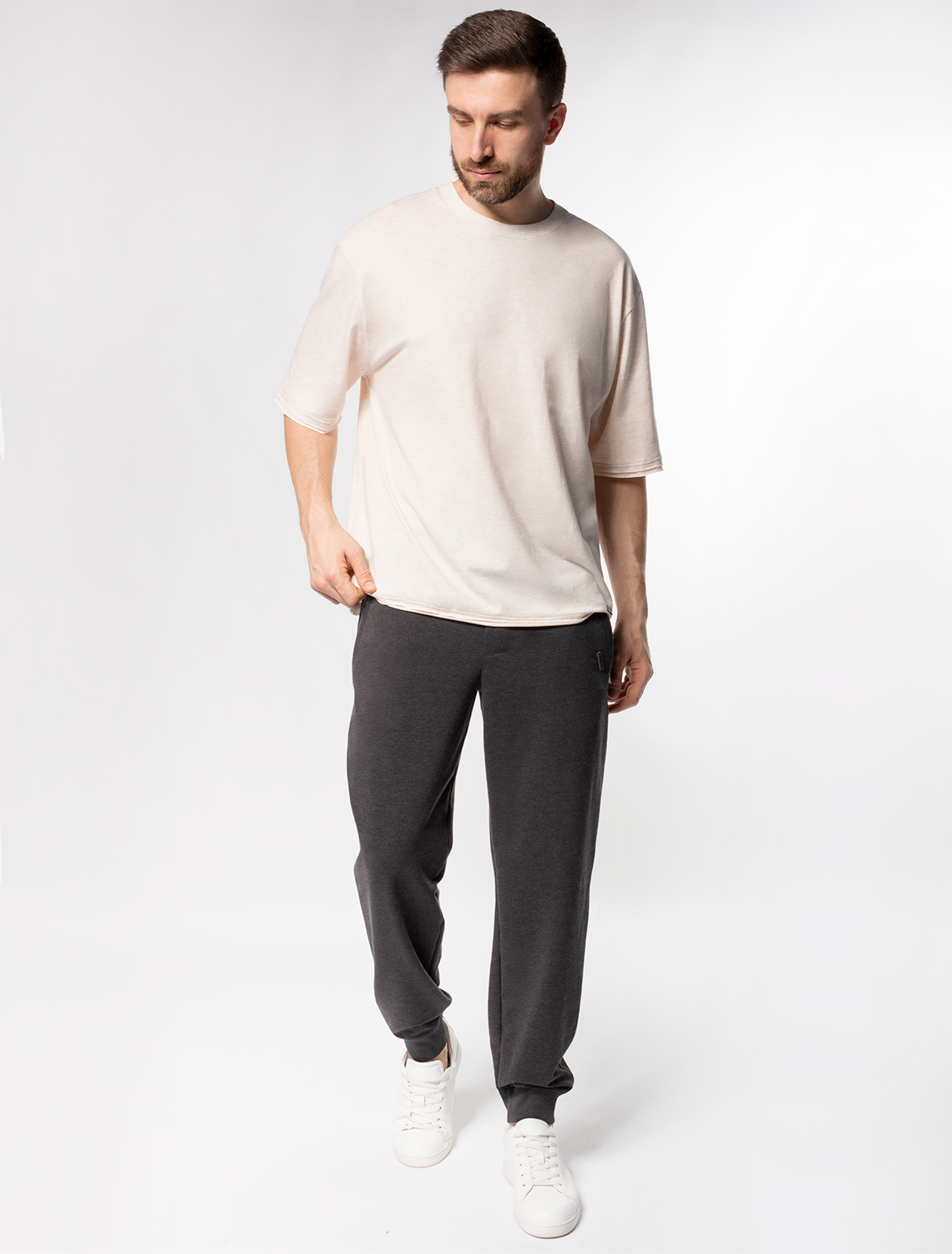 картинка Брюки мужские т.серый меланж от магазина Одежда+