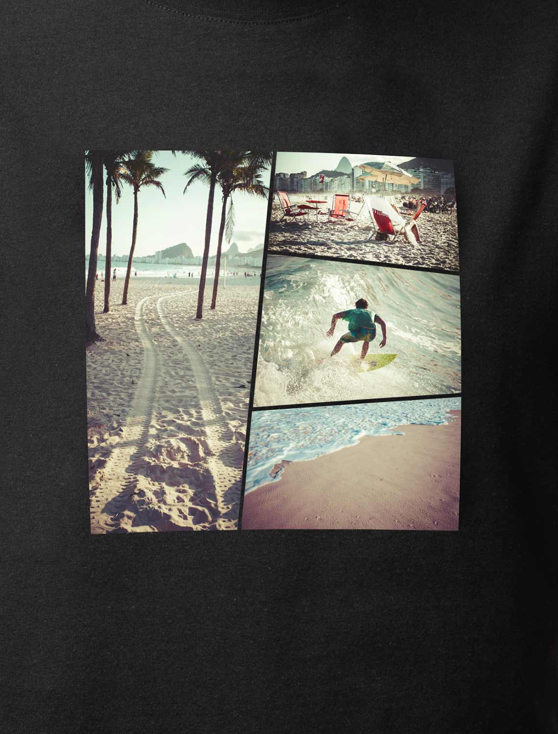 картинка Футболка мужская черный_surf_collage от магазина Одежда+